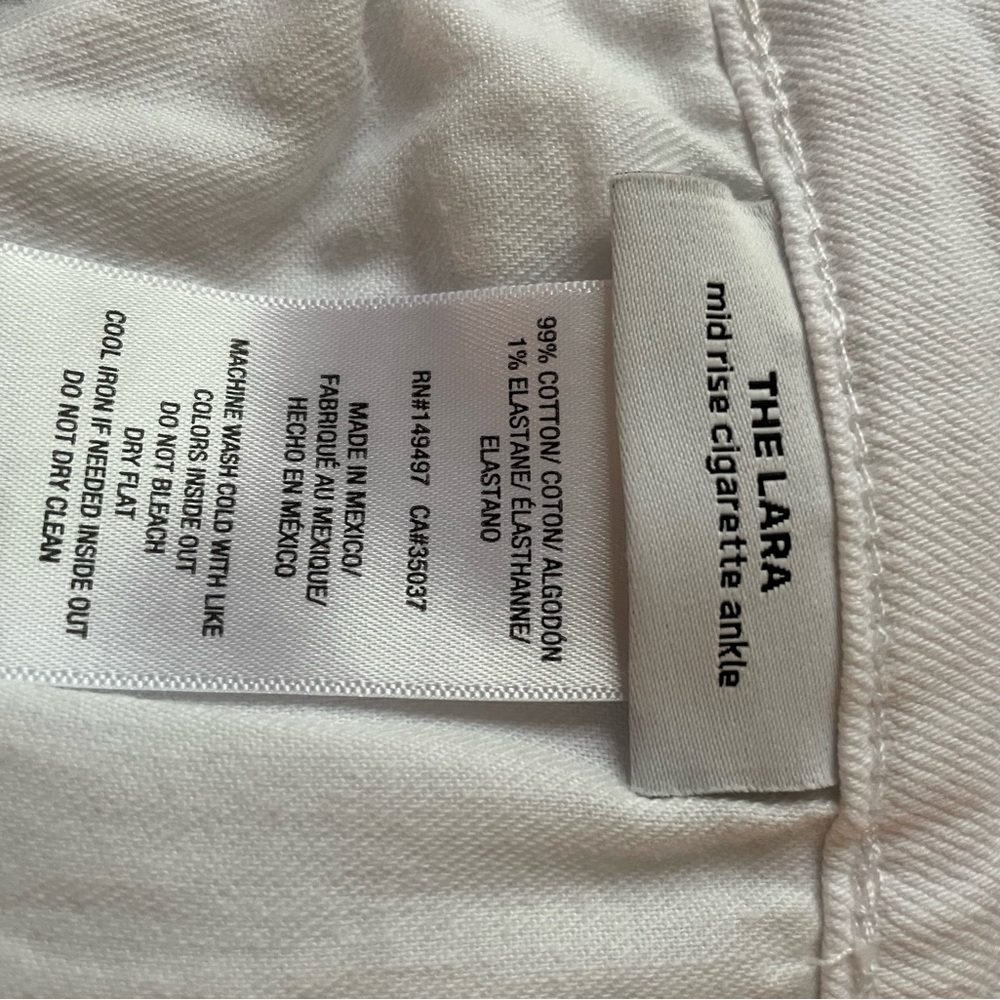 Joe's Jeans The Lara Mid Rise Cigarette Ankle White Denim Classic (p032) - Picture 5 of 6